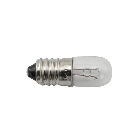 20 Pack E10 Mini Screw Base Light Bulbs 2.4V 0.5A Incandescent Warm White Replacement for Flashlights Instruments and Science Experiments close-up view of bulb