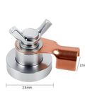 Two Piece Magnetic Welding Ground Clamp Set For Metal Tables, Poles And Railings close-up showing metal clamp design and dimensions
