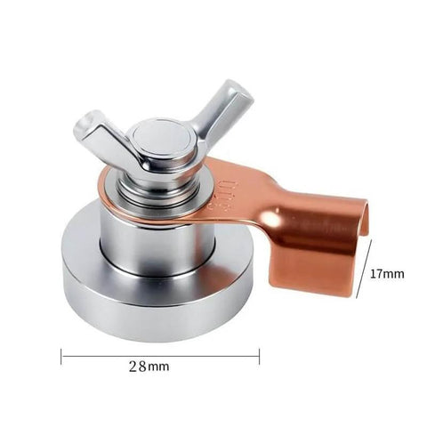 Two Piece Magnetic Welding Ground Clamp Set For Metal Tables, Poles And Railings close-up showing metal clamp design and dimensions
