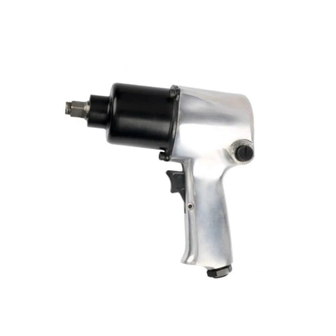 Dual Pneumatic Air Hammer Kit With Half Inch Impact Wrench For Tire Repair And Auto Maintenance Shop Tough Torque Beast No Sweat Garage Essential close-up of impact wrench handle and head.