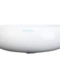 Front view of Corner Wall Mounted Bathroom Sink White 14.5 Inch With Overflow, space saving modern compact design for small spaces