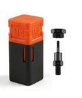 Heavy Duty M4 Rivet Nut Tool Tip Replacement Mandrel fits standard nutsetters, heat-treated steel, orange and black design.