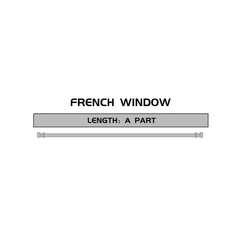 Heavy Duty Curtain Track System For Ceiling Mount, 16.4 Ft Aluminum Curtain Rail Set With Rollers, Hooks, Brackets, And End Caps, Ideal For Thick Curtains, Room Dividers, And Easy Ceiling Installation. French window length A part diagram.