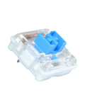 Low Profile Blue Mechanical Keyboard Switches 30 Pack For Hot Swap Keyboards Clicky And Tactile Feedback, transparent housing