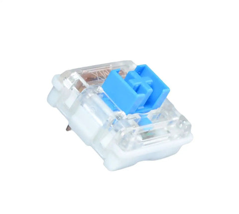 Low Profile Blue Mechanical Keyboard Switches 30 Pack For Hot Swap Keyboards Clicky And Tactile Feedback, transparent housing
