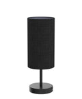 Single lamp from Set Of 2 Bedside Lamps With USB Port, 3 Way Dimmable Touch Control, Black Round Fabric Shade, Nightstand Lamps