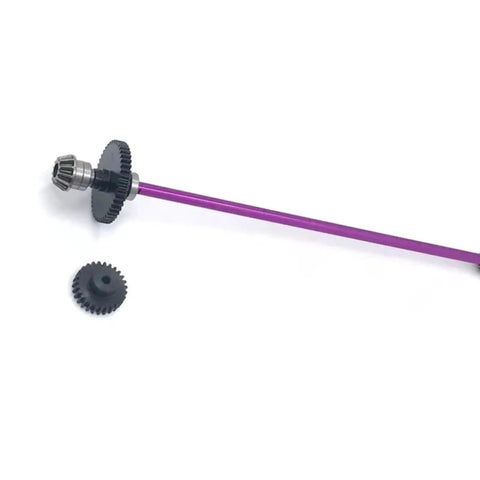 Metal Center Drive Shaft Upgrade For 1/12 WLtoys RC Cars, Heavy Duty Shaft And Gear Assembly, Fits 124016 124017 124018 124019, Purple Anodized Finish, Precision Machined, Easy Install, Boosts Transmission Efficiency And Power Transfer. purple metal RC center shaft with gears