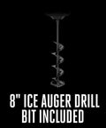 Electric Ice Auger For Ice Fishing With An 8-Inch Bit, High Torque Brushless Motor, features visible 8 inch drill bit