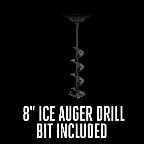 Electric Ice Auger For Ice Fishing With An 8-Inch Bit, High Torque Brushless Motor, features visible 8 inch drill bit