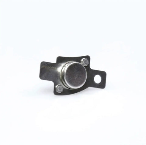 Replacement Thermistor Inlet Control for Dryer Heating Element WE4M398 front view, metal component with mounting bracket