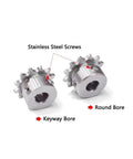 Heavy Duty 04c Stainless Steel Roller Chain Sprocket With 32 To 40 Teeth For Industrial Drive Systems showcasing keyway and round bore.