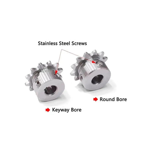 Heavy Duty 04c Stainless Steel Roller Chain Sprocket With 32 To 40 Teeth For Industrial Drive Systems showcasing keyway and round bore.