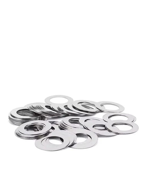 Stainless Steel Flat Washer Set 20 Piece Kit With 1mm Thick Spacers For M16 M17 M18 M19 Axles Nuts Bolts Heavy Duty Shim For DIY Friendly Electrical Connections And Mechanical Projects, stacked washers