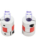 Beefy 8Mm To 8Mm Bore Aluminum Plum Flexible Shaft Coupling for Servo and Stepper Motors D20xL25, side view, 2 piece pack