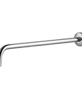24 Inch Chrome Shower Arm With Flange For Wall Mount, Angled Extension For Fixed And Handheld Showerheads, Easy DIY Install