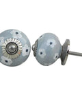 100 Piece Ceramic Drawer Knobs With Classic Flower Pattern Cabinet Hardware And Vibrant Multicolor Door Pulls view of blue ceramic knobs with white flowers