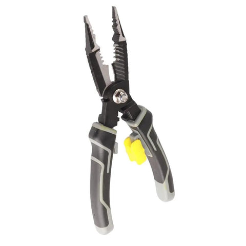 Close-up of 9 In 1 Electrician Pliers Set With Sturdy Carbon Steel For Wire Stripping Cutting Crimping And More Pro Grade Multi Function Pliers