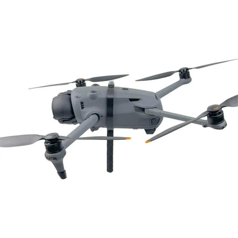 DJI Mavic 4 Pro Handheld Holder Takeoff Landing Mount attached to Mavic 4 Pro Drone, showcasing aerial to ground shooting capability.
