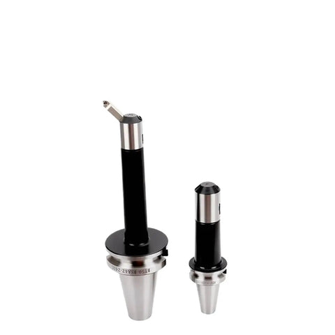 Heavy Duty CNC Collet Assortment Tailored For 45 Degree Blind Boring Machine Tasks Featuring BT50 BSA Quick Change Setup with two sizes of collets.
