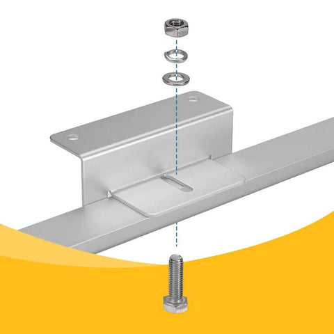 Z Mounting Brackets For Solar Panels 50W To 300W Set Of 4 Durable Aluminum Racks with assembly hardware visible