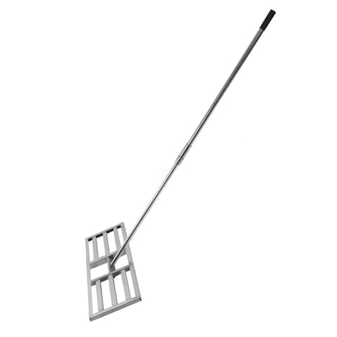 Stainless Steel Telescopic Go To Lawn Leveling Rake With Long Handle For Garden Sand And Soil Multi Function Leveling Tool, 72 inch reach