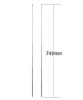 Telescopic 7-Section Antenna 74cm AM FM Replacement For Indoor Portable Radios Home Stereo And TV Tuner No Fuss Easy Install Durable Stainless Steel 2-Pack, shown fully extended.
