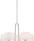 Five-Light Satin Platinum Chandelier In Transitional Style For Modern Living Spaces, sleek ceiling fixture with metal frame