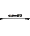 Stainless Steel Front And Rear Driveshafts For 1/10 Scale RC Crawlers, 68 To 229mm Adjustable, Cut To Length, Two Piece Set, Heavy Duty Shaft Kit For Capra GSPEED Element LCG Rigs And DIY Scalers. Black adjustable RC driveshaft set with U-joint ends