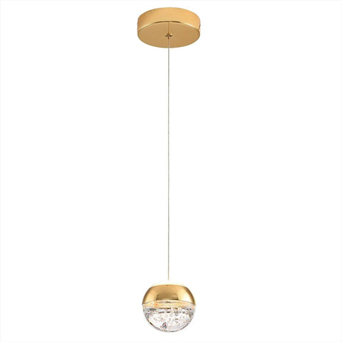 Gold Mini Crystal Pendant Light With Globe Design, Modern Ceiling Fixture For Kitchen Island And Bathroom, Sleek Hanging Pendant Lamp For Glam Home Lighting And Elevated Vibe