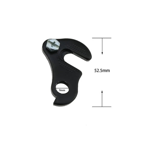 Two Pack Bicycle Derailleur Hanger Plate For Shimano And SRAM Rear Derailleur Fit Converter Adapter Dropout Black Metal Tail Hook shown with dimensions
