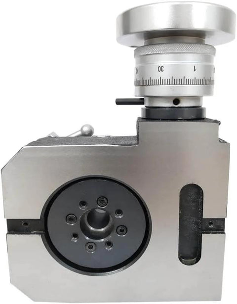 6 Inch Rotary Table For Milling Machine Tools, Horizontal And Vertical Mount, side view with 360 Degree Graduated Dials