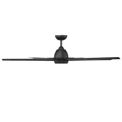 Chill Out With This 66 Inch Outdoor Ceiling Fan Featuring Smart App Remote And Killer Airflow For Your Patio Deck Or Backyard Hangout Spot Slick Matte Black Finish Is Badass Weatherproof. 66 inch matte black ceiling fan view from below with sleek blades.