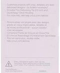Back of Cricut Fine Debossing Tip + QuickSwap Housing packaging, purple with Cricut logo and product text.