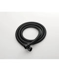Shower System, 10" Rain Head, Handheld, Matte Black, Wall-Mounted, flexible black shower hose coiled on a white background.