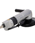 Big Dog 5 Inch Pneumatic Air Angle Grinder Heavy Duty Power Tool for metal cutting and grinding showing silver finish and 5 inch wheel.