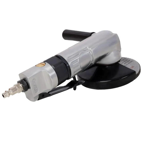 Big Dog 5 Inch Pneumatic Air Angle Grinder Heavy Duty Power Tool for metal cutting and grinding showing silver finish and 5 inch wheel.
