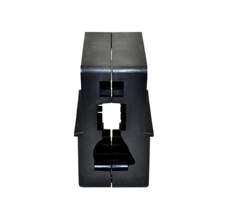Rock Solid Heavy Duty Vise Support Blocks Reinforced Nylon Polymer for smooth auto repairs, front view of black support block.
