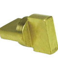 Built Tough Oldham Coupling For Smooth Power Transfer And Parallel Misalignment Correction Shop Ready Replacement Drive Part, brass material, showing angled end.