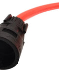 Close-up of connector and red hose from 12V Portable Car Washer Gun High Pressure Cleaner Kit With Electric Water Pump Universal Fit All In One