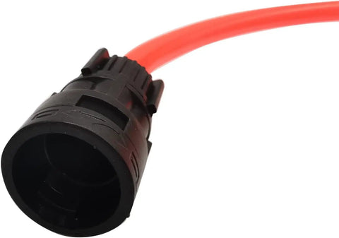Close-up of connector and red hose from 12V Portable Car Washer Gun High Pressure Cleaner Kit With Electric Water Pump Universal Fit All In One