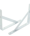Top Tier Heavy Duty White L Shaped Wall Shelf Brackets, Thick Iron Angle Supports For Hanging Books And Home Decor, Rust Resistant Spray Finish.