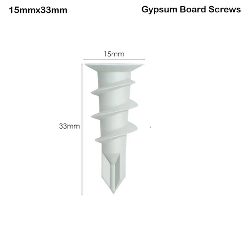 100 Pcs Plastic Self Drilling Drywall Anchors And Tapping Screws Kit For Gypsum Board Hollow Wall Anchors 15x33mm Nylon ribbed anchor