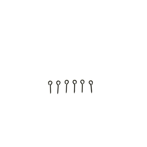 Replacement Clock Bellow Lift Rings And Loop Wires Set Of 6 For DIY Clock Repair Kits arranged in a row on a white background