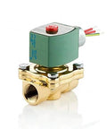 Brass Body Pilot Operated 2 Way Solenoid Valve, One Half Inch Pipe, Normally Closed, Five Eighth Inch Orifice, Four Cv Flow