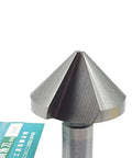 35mm 90° chamfering drill bit with straight steel shank and conical HSS cutter.