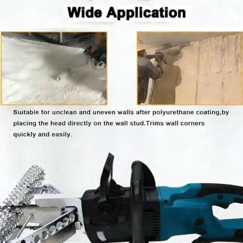 Badass Performer Foam Planer Saw And Insulation Trimmer Works Like A Charm On Spray Foam Polyurethane Wall Cleanup in use.