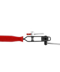 Front view of CV Joint Ear Clamp Banding Tool With Cutter For Car Repair Pro Grade Heavy Duty Pliers with red handle and steel components