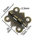 Mini Butterfly Cabinet Hinges 20mm X 17mm Bronze Zinc Alloy Bulk Pack 2000 Pcs For Furniture Cabinets Doors Drawers Jewelry Boxes DIY Projects And Home Decor with measurements