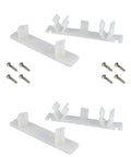 DIY Friendly Easy Install False Front Clips Kit For Kitchen Cabinets And Sink Drawers For Four And A Quarter Inch Opening Includes Two Male And Two Female Connectors Eight Wood Screws And Installation Instructions white clips and screws