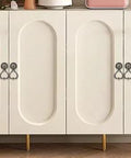 Set Of 4 Tear Drop Knob Pull Handles In Antique Bronze Finish, Zinc Alloy Cabinet Drawer Hardware, 1.3 X 2.4 Inches on white cabinet